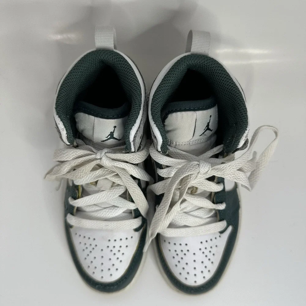 Nike Air Jordan 1 Mid SE PS White Oxidized Green Sail FQ8087-103 SZ 11C Kid Shoe